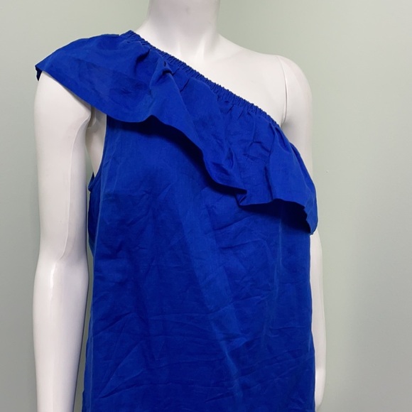 J. Crew One Shoulder Blue Dress NEW - Picture 2 of 5